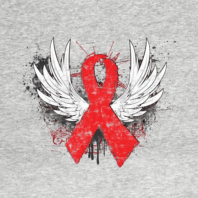 Winged Red Ribbon - World AIDS Day by wheedesign